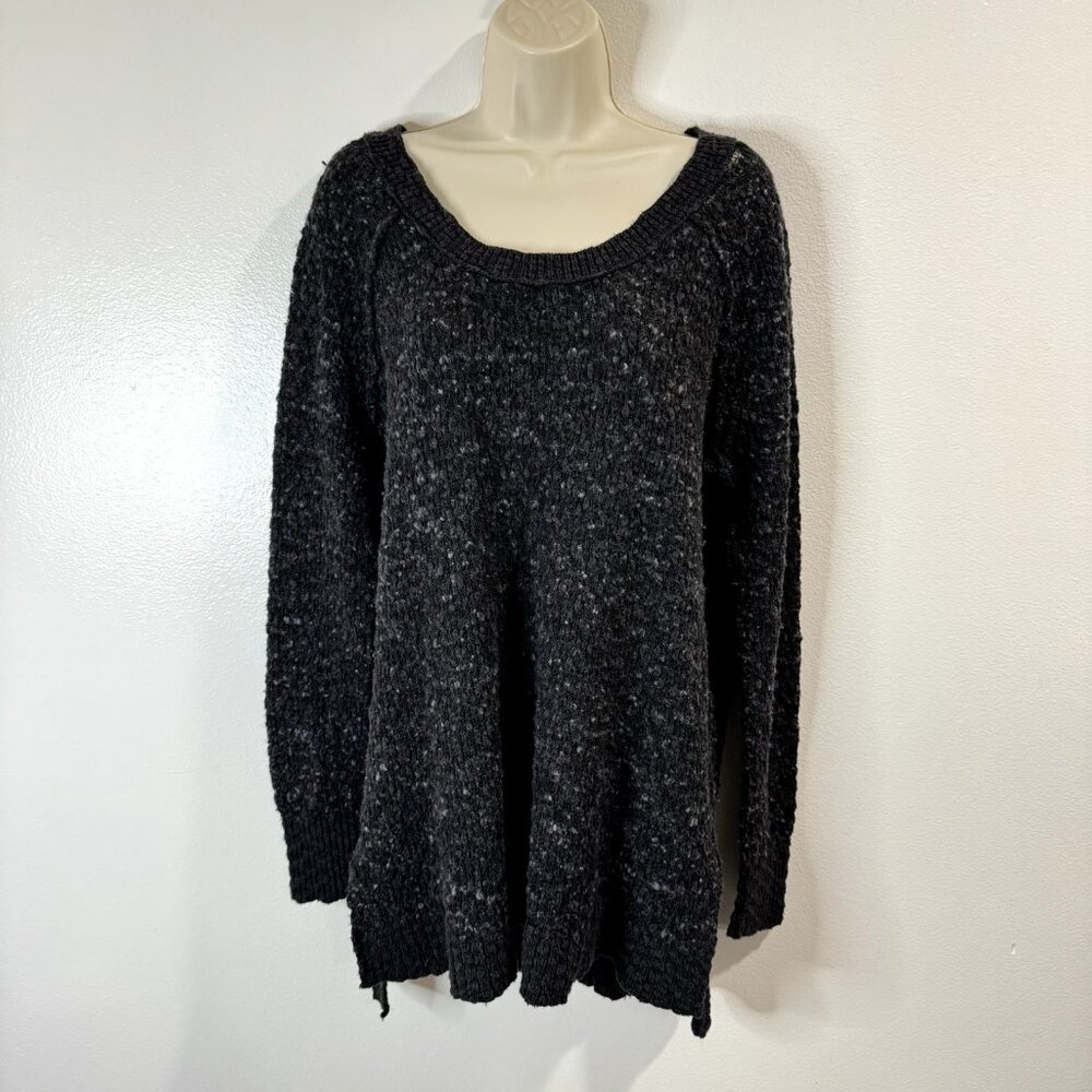 Free People Sweater S / M Tunic Chunky Knit Gray Gothic Grunge Boho